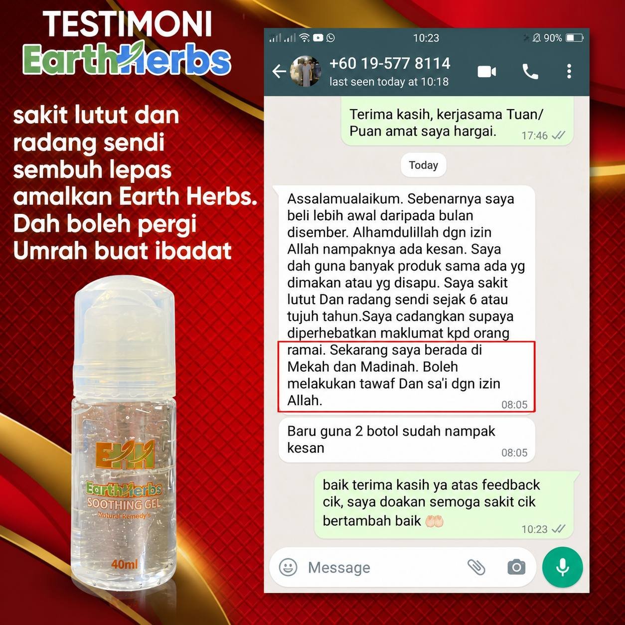 Testimoni EarthHerbs 1